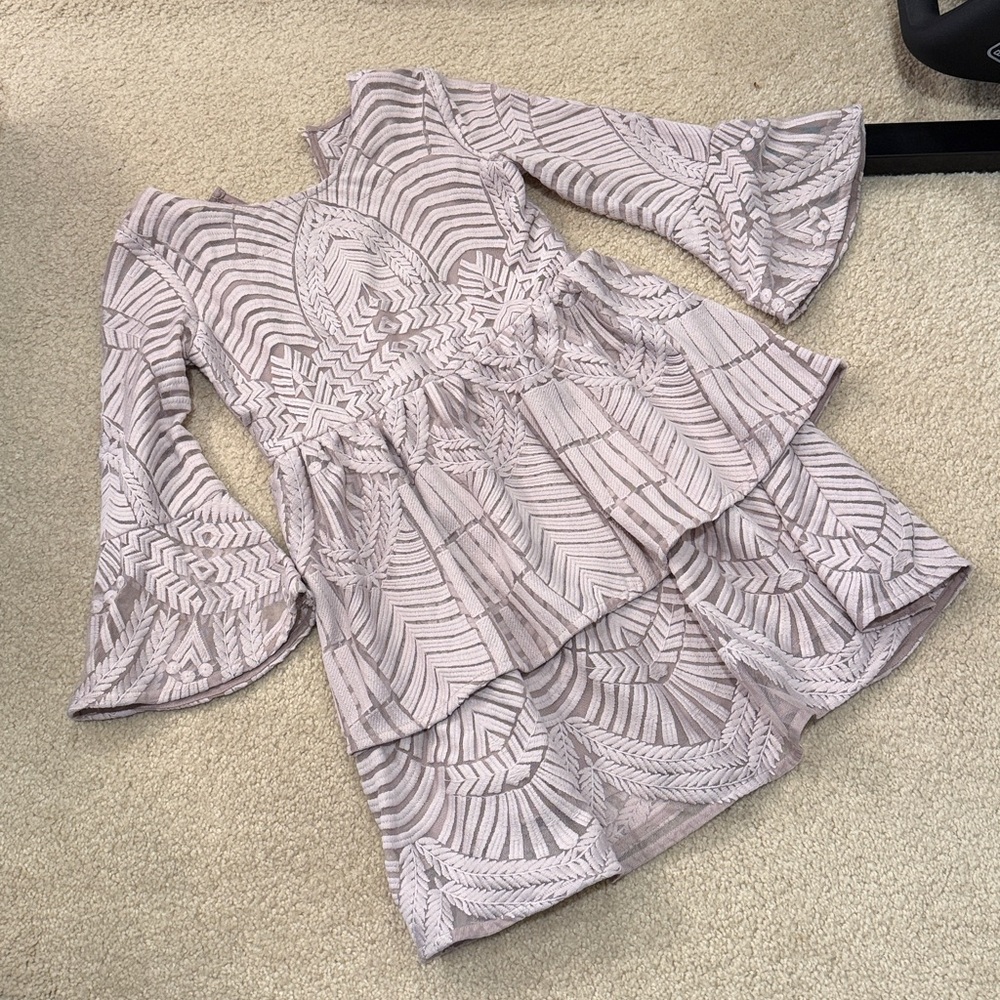 Bardot Junior Lavender Tiered Lace Dress size 10